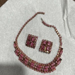 Women necklace with clip on earrings this is a bundle